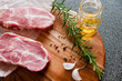 Steak with marinade ingredients