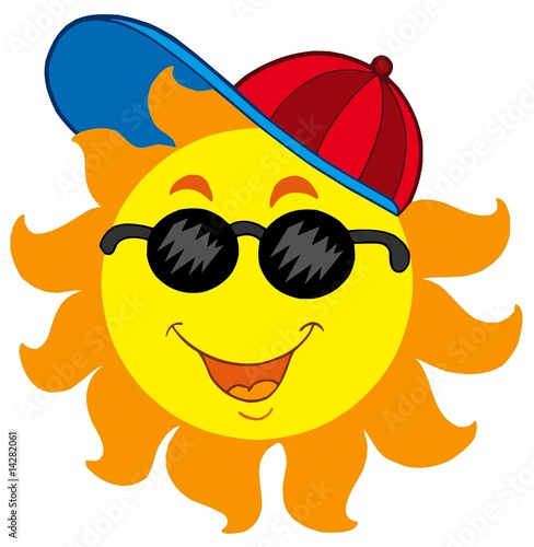 cartoon sun. Cartoon Sun in baseball cap