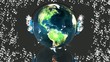 Music 3D world with headphones and digital effects