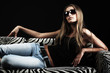 Photo : woman on a sofa