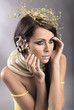 Vogue style photo of a young woman