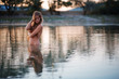 Beautiful woman in water