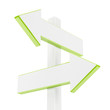 Blank signpost on a white background. 3d image. Blank signpost on a white background. 3d image.