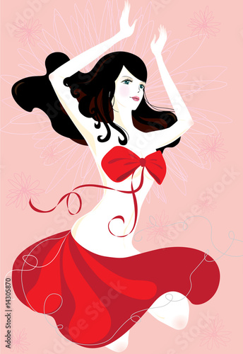 Vector: girl in red girl in red