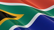 Glossy flag of South Africa - seamless loop