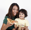 eating pizza slice
