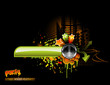 Vektor: urban music design with speaker and graphic elements urban music design with speaker and graphic elements