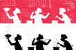 Vektor: Cooks in the kitchen Cooks in the kitchen