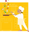 Vektor: Chef in the kitchen Chef in the kitchen