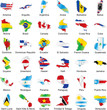 vector isolated american flags in map shape vector isolated american flags in map shape