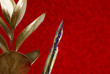 Gold branch and pen