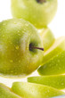 Green apple on white