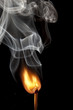 Photo: Flaming Match with Smoke on Black Flaming Match with Smoke on Black