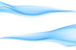 Bright Blue Smoke Waves On White