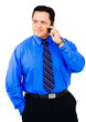 Latin American businessman using mobile