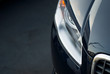 Nose of black car close-up Nose of black car close-up