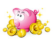 Cochon tirelire et économies euro Cochon tirelire et économies euro