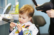 Toddler getting a haircut