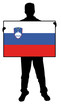 vector illustration of a man holding a flag of slovenia vector illustration of a man holding a flag of slovenia