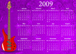 European calendar with guitar