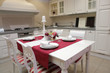 served table in interior of the trendy cuisine