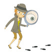 femme enquête trace de pas
