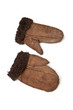Sheepskin mittens or gloves isolated on a white background.