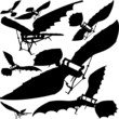Flying Machine Leonardo da Vinci Antique Hang Glider Vector 03