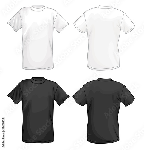 t shirt template back. White and black vector T-shirt