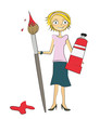 femme pinceau peinture femme pinceau peinture