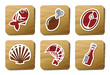 Fish, Seafoods and Meat icons | Cardboard series Fish, Seafoods and Meat icons | Cardboard series