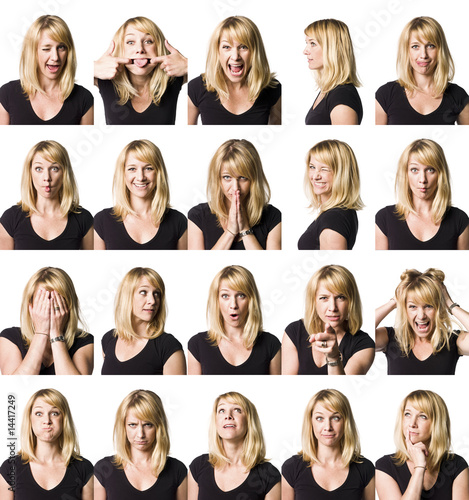 Photo: Twenty portrait of a woman with differnet expressions Twenty portrait of a woman with differnet expressions