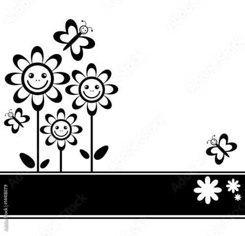 cartoon flowers background. Zoom Not Available : Vector images are scalable to any size. cartoon flowers background