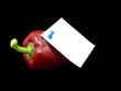 Beautiful pepper with scratch paper