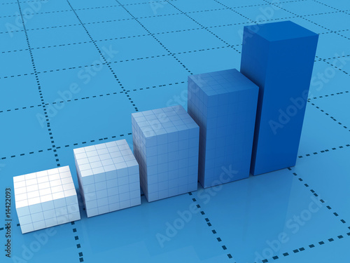 3d abstract chart for company presentation