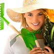 Photo: girl portrait with gardening tools girl portrait with gardening tools