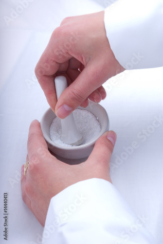 Photo: Pharmacist makes medicine Pharmacist makes medicine