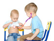 two kids playing doctor