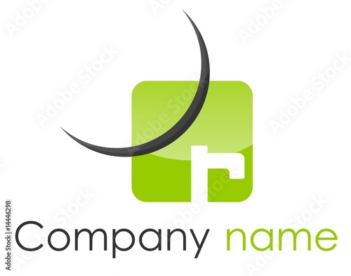 Illustration: Logo R coin arrondi arc vert gris Logo R coin arrondi arc vert gris