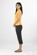 teenage Girl standing in white background