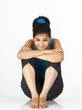 Young girl relaxing on the floor