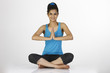 Slim girl in yoga pose