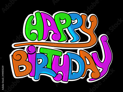 happy birthday graffiti