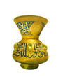 Arabic golden glass jar. Clipping path