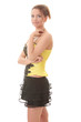 Sweet youg woman in yellow dress