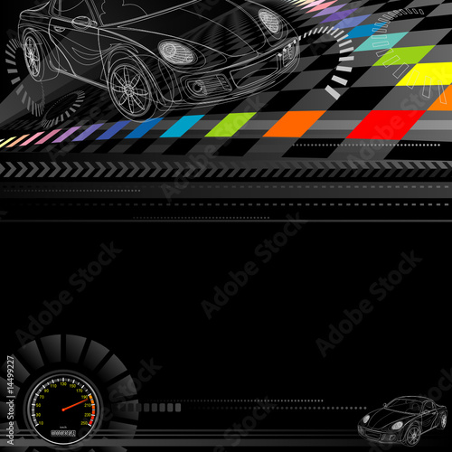 Car racing design in black. Vector layered. Car racing design in black. Vector layered.