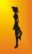 Silhouette girl in the hat