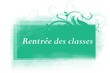 rentrée des classes