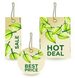 green sale tags set