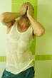 a man in bathroom
